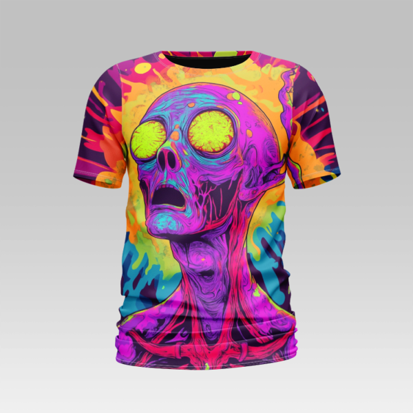 Psychedelic Zombie 00 T-Shirt - Image 6