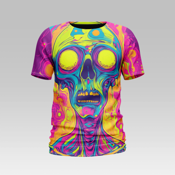 Psychedelic Zombie 00 T-Shirt - Image 3