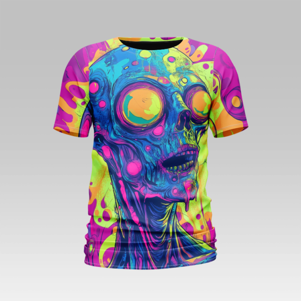Psychedelic Zombie 00 T-Shirt - Image 4