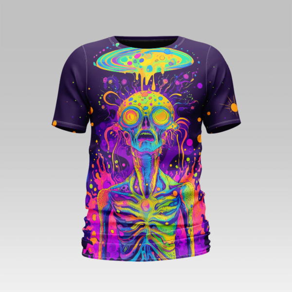 Psychedelic Alien 00 T-Shirt - Image 4
