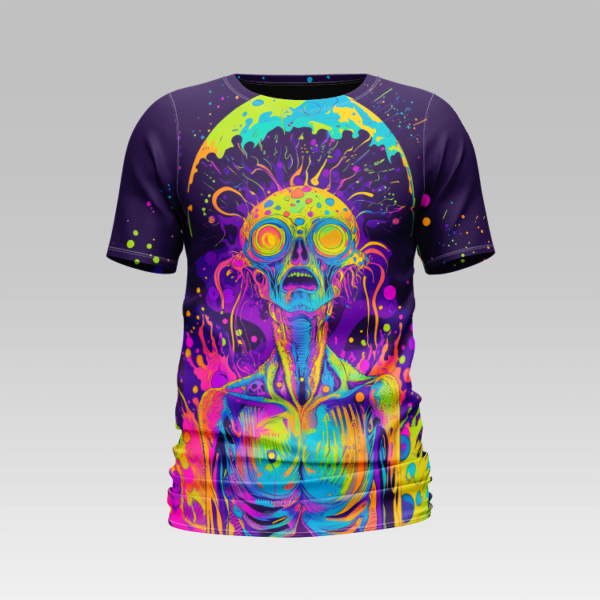 Psychedelic Alien 00 T-Shirt - Image 3