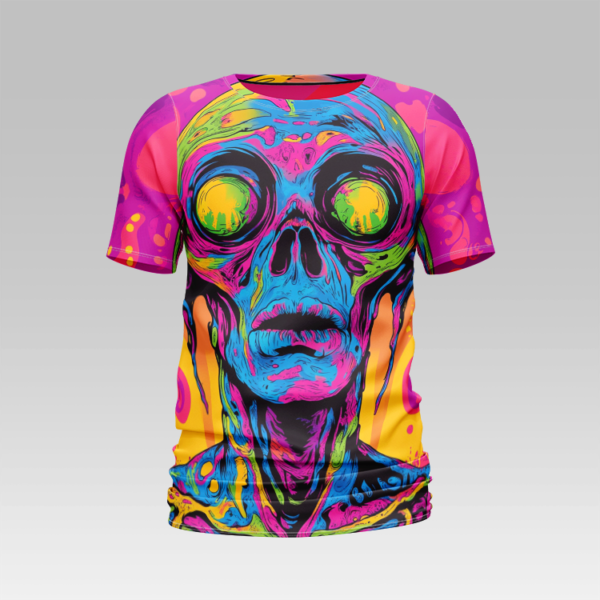 Psychedelic Zombie 00 T-Shirt - Image 2
