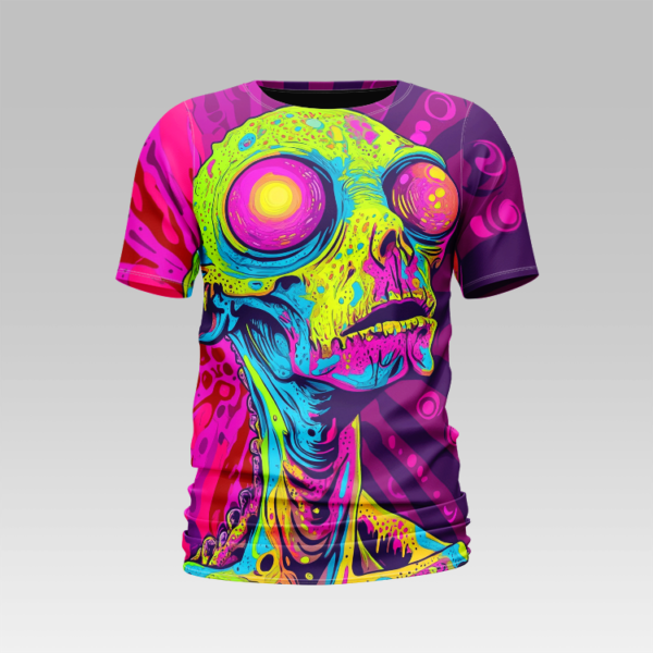 Psychedelic Zombie 00 T-Shirt - Image 7